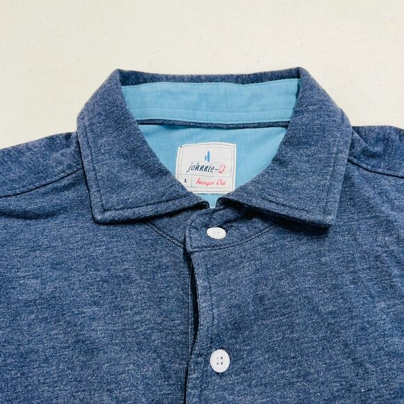 johnnie-O Crouch Hangin' Out Button Up Shirt Navy Blue Large NWOT Short Sleeve - Picture 6 of 10